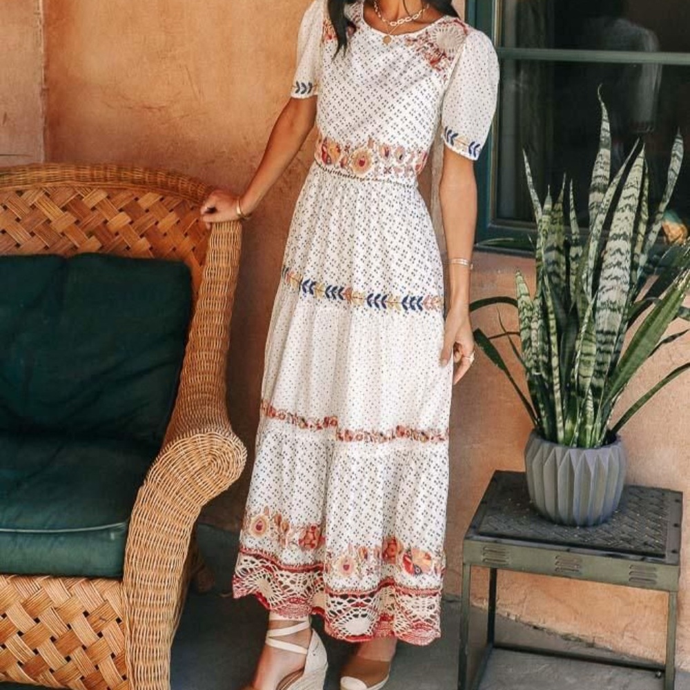 Spanish Embroidered Maxi Dress
